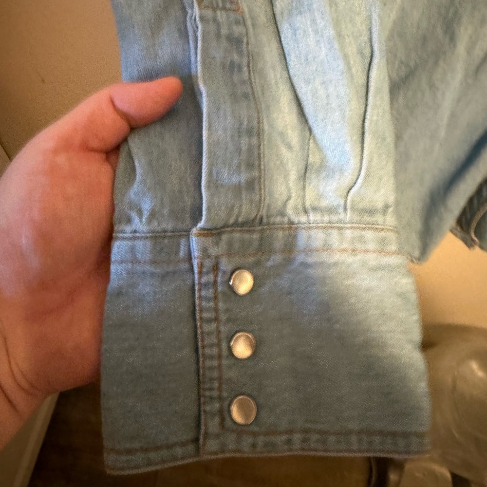 Denim Button-Up Shirt with pearl snap - Picture 7 of 9